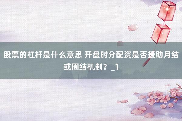 股票的杠杆是什么意思 开盘时分配资是否援助月结或周结机制？_1